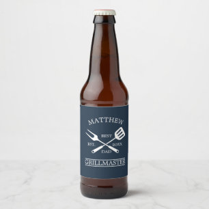 Etiqueta Para Botella De Cerveza El maestro de parrilladas de barbacoa personalizad