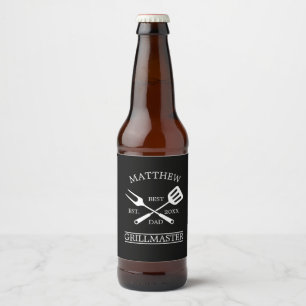 Etiqueta Para Botella De Cerveza El maestro de parrilladas de barbacoa personalizad