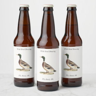 Etiqueta Para Botella De Cerveza El mallard o el pato salvaje (Anas platyrhynchos)