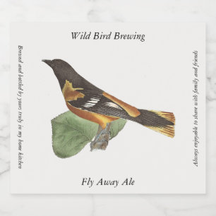 Etiqueta Para Botella De Cerveza El Oriole de Oro o Baltimore (Icterus galbula)