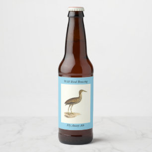 Etiqueta Para Botella De Cerveza El pájaro Bittern estadounidense (Botaurus lentigi