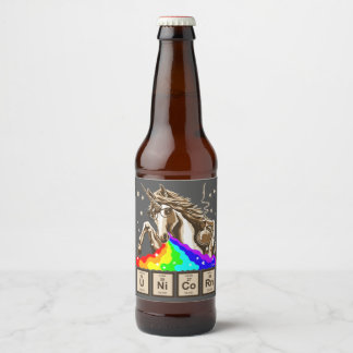 Etiqueta Para Botella De Cerveza El unicornio químico provoca el arco iris