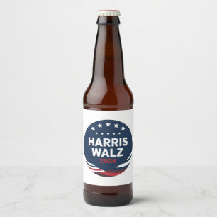 Etiqueta Para Botella De Cerveza Elección de botón retro para demócratas Harris Wal