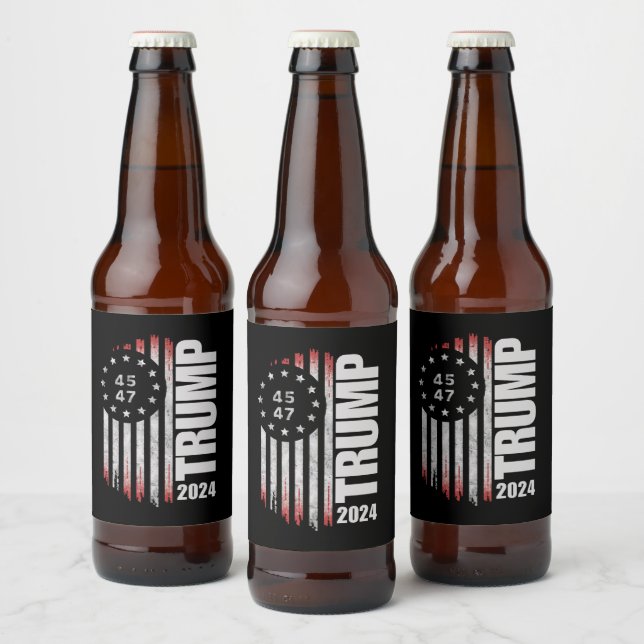Etiqueta Para Botella De Cerveza Elección de Donald Trump 2024 45 47 estadounidense (Botellas)