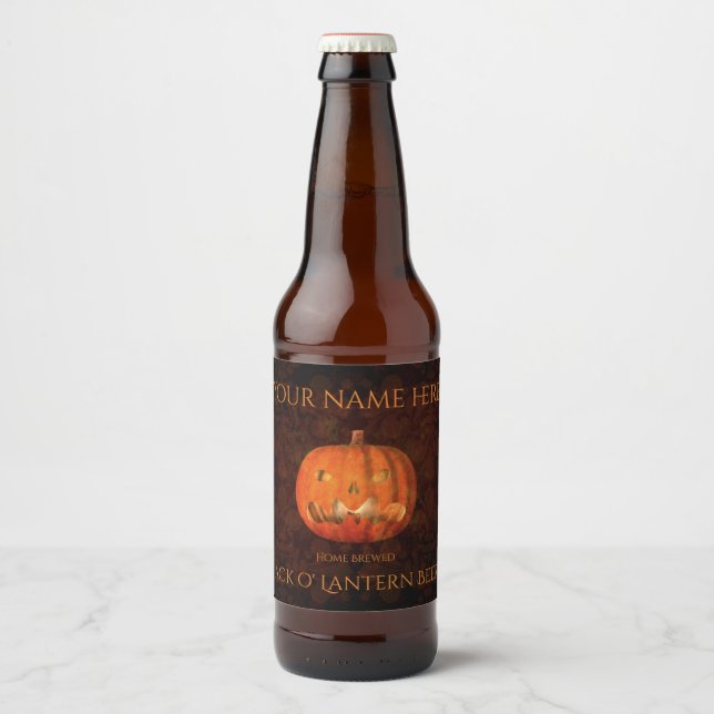 Etiqueta Para Botella De Cerveza Elegancia de calabaza de Halloween (Anverso)