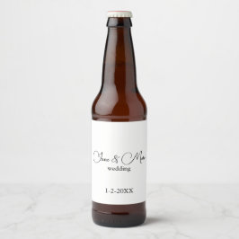 Etiqueta Para Botella De Cerveza Elegant Calligraphy Stylish Wedding