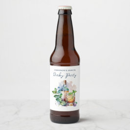 Etiqueta Para Botella De Cerveza Elegant Watercolor Derby Party 