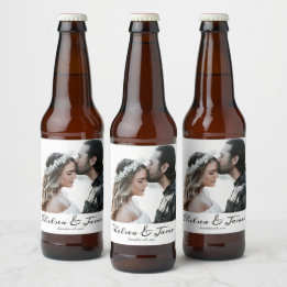 Etiqueta Para Botella De Cerveza Elegante Boda de fotografía Personalizado caligraf