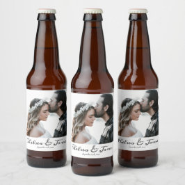 Etiqueta Para Botella De Cerveza Elegante Boda de fotografía Personalizado caligraf