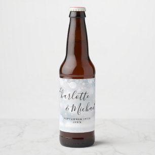 Etiqueta Para Botella De Cerveza Elegante firma de guión copos de nieve de invierno