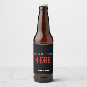 ETIQUETA PARA BOTELLA DE CERVEZA ELEGANTE MODERNO PERSONALIZABLE NEGRO VERIFICADO D