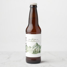 Etiqueta Para Botella De Cerveza Elegante paisaje sereno de montaña verde