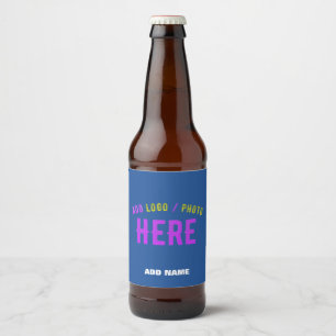 ETIQUETA PARA BOTELLA DE CERVEZA ELEGANTES MODERNAS PERSONALIZADAS COBALTO AZUL VER