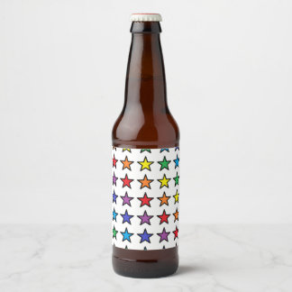 Etiqueta Para Botella De Cerveza Enfriador de latas de estrellas de arcoíris deline