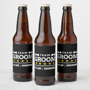 Etiqueta Para Botella De Cerveza Equipo Personalizado Groom Groomsman