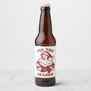 Etiqueta Para Botella De Cerveza Es La Temporada Snarky Navidad Sarcástico Divertid