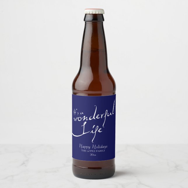 Etiqueta Para Botella De Cerveza Es una vida maravillosa, vacaciones (Anverso)