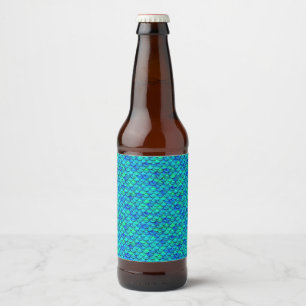 Etiqueta Para Botella De Cerveza Escalas azules de Aqua Falln