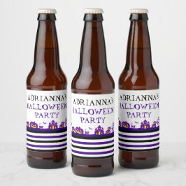 Etiqueta Para Botella De Cerveza Escena espeluznante divertida y festiva para una f