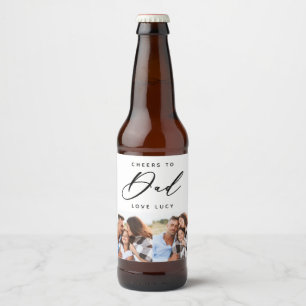 Etiqueta Para Botella De Cerveza escritura divertida papá multifoto cerveza