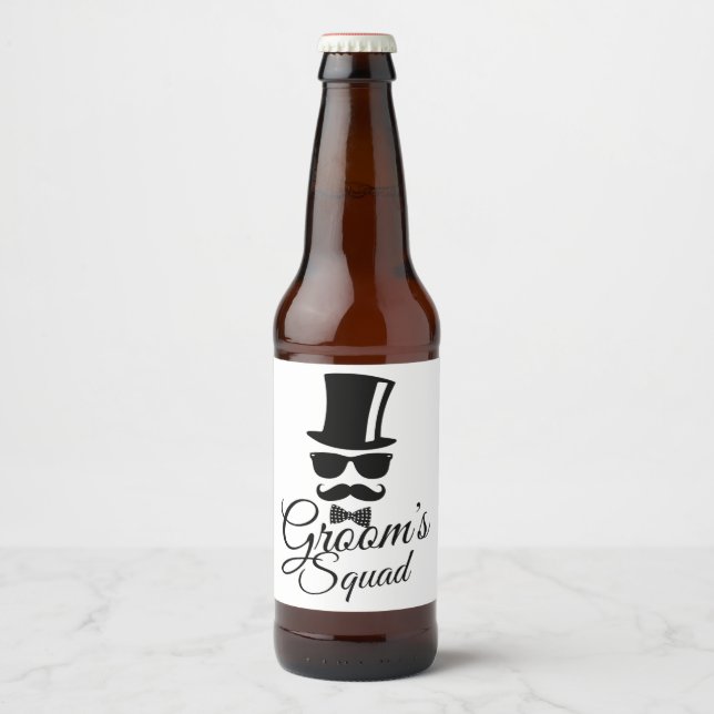 Etiqueta Para Botella De Cerveza Escuadrón de Groom (Anverso)