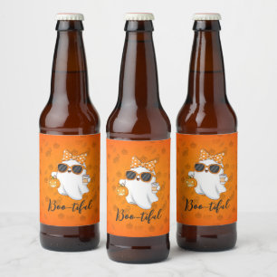 Etiqueta Para Botella De Cerveza Especie de calabaza fantasma de Halloween personal