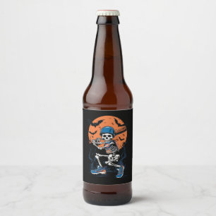 Etiqueta Para Botella De Cerveza Esqueleto de béisbol Halloween Halloween