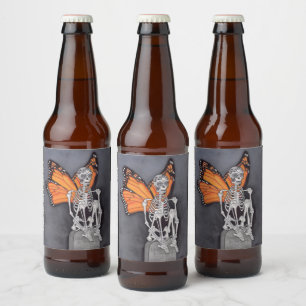 Etiqueta Para Botella De Cerveza Esqueleto de Halloween - Día personalizado de los