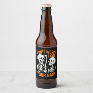 Etiqueta Para Botella De Cerveza Esqueleto no te preocupes tengo tu espalda Hallowe