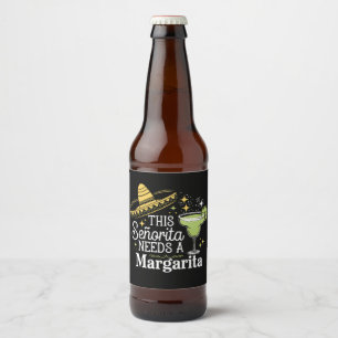 Etiqueta Para Botella De Cerveza Esta Señorita Necesita Una Margarita Cinco De Mayo