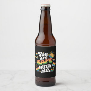 Etiqueta Para Botella De Cerveza Estás Seguro conmigo LGBT Arcoíris Gay