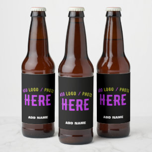 ETIQUETA PARA BOTELLA DE CERVEZA ESTILO MODERNO PERSONALIZABLE NEGRO VERIFICADO DE 