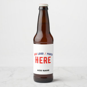 ETIQUETA PARA BOTELLA DE CERVEZA ESTILOSO MODERNO PERSONALIZABLE BLANCO MARCA VERIF