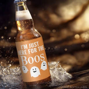 Etiqueta Para Botella De Cerveza Estoy aquí por los Boos - Funny Fiesta de Hallowee