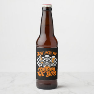 Etiqueta Para Botella De Cerveza Estoy Aquí Solo Por Los Abucheos Esqueleto de Hall