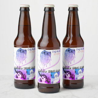 Etiqueta Para Botella De Cerveza Etiqueta de bebida de espeto de Chica anime