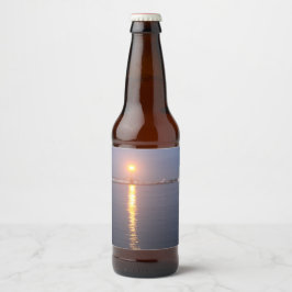 Etiqueta Para Botella De Cerveza Etiqueta de Botella de Amanecer en el Río Mississi