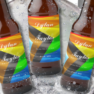 Etiqueta Para Botella De Cerveza Etiqueta de cerveza con tipografía de bandera de o