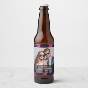 Etiqueta Para Botella De Cerveza Etiqueta de Cerveza de Boda Única Rosa con Clase