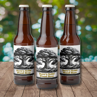 Etiqueta Para Botella De Cerveza Etiqueta de cerveza de madera sólida de Dave