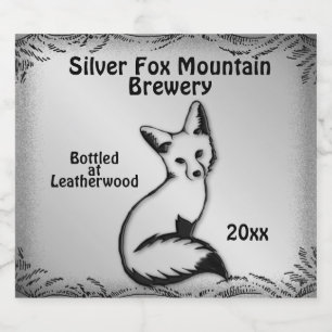 Etiqueta Para Botella De Cerveza Etiqueta de cerveza Silver Fox