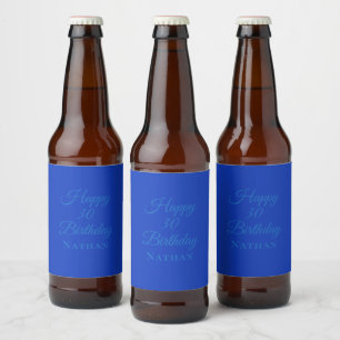 Etiqueta Para Botella De Cerveza Etiqueta de Comida y Bebida para Cumpleaños - Azul