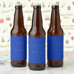 Etiqueta Para Botella De Cerveza Etiqueta de Comida y Bebida para Cumpleaños - Azul