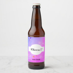 Etiqueta Para Botella De Cerveza etiqueta de vino espumoso rosado de galaxia