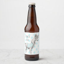 Etiqueta del frasco de cerveza de Alpaca (4" x 3,5