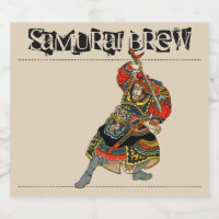 Etiqueta del frasco de cerveza Samurai Brew