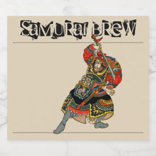 Etiqueta Para Botella De Cerveza Etiqueta del frasco de cerveza Samurai Brew