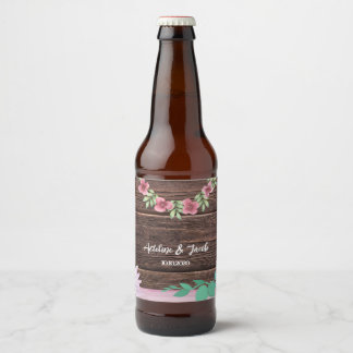 Etiqueta Para Botella De Cerveza Etiqueta rústica de la botella de vino floral de m