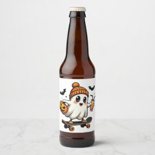 Etiqueta Para Botella De Cerveza Fantasma Halloween Skopkin Spice Fall