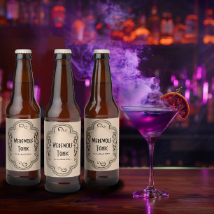 Etiqueta Para Botella De Cerveza Fantasmas y Boos Werewolf Apothecary